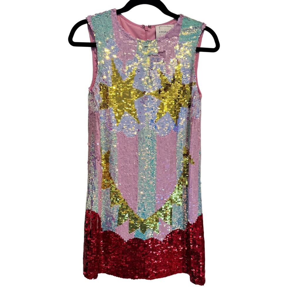 Top Shop Louise Gray Flash Face Sequin Mini Dress Vogue Women's Size 2 - Picture 5 of 11